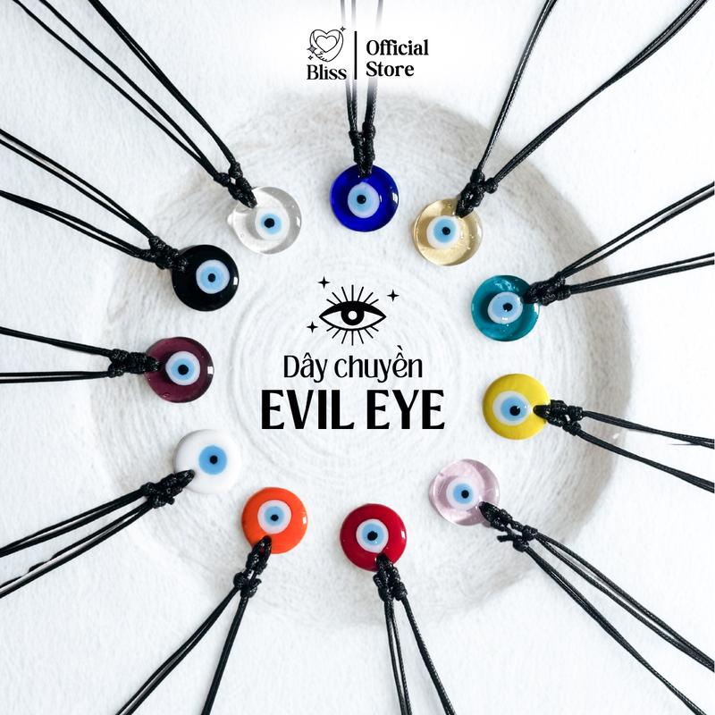 [ĐỦ 10 MÀU EVIL EYE ] Vòng cổ Evil Eye thủy tinh 2.5cm Bliss Accessories - Dây chuyền handmade