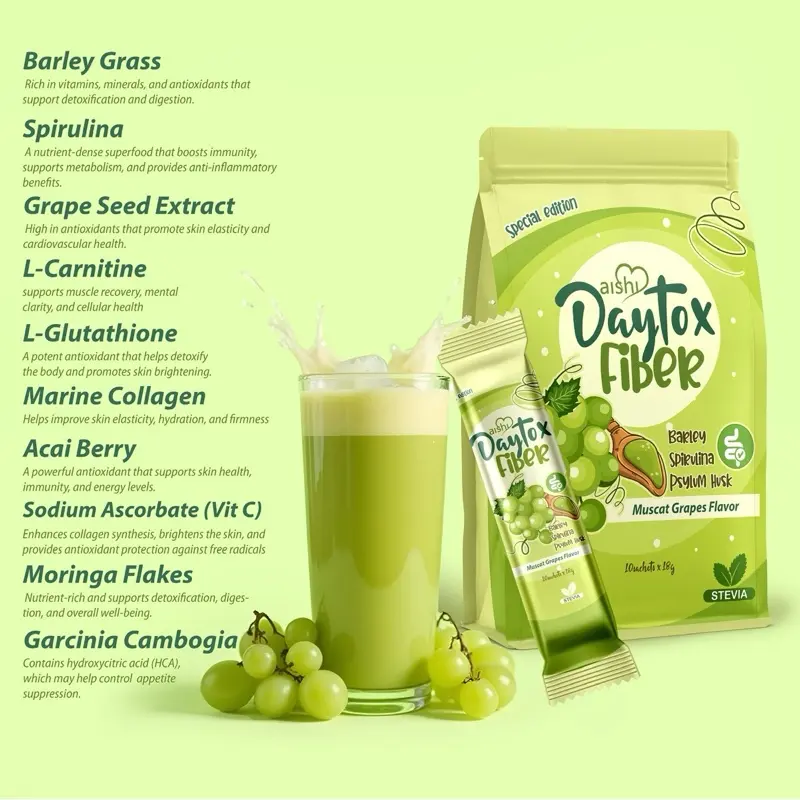 CHRISTMAS SET ] 3 DAYTOX FIBER Korean Grape Drink with Barley and Spirulina  10 sachets LIMITED EDITION - TikTok Shop Philippines