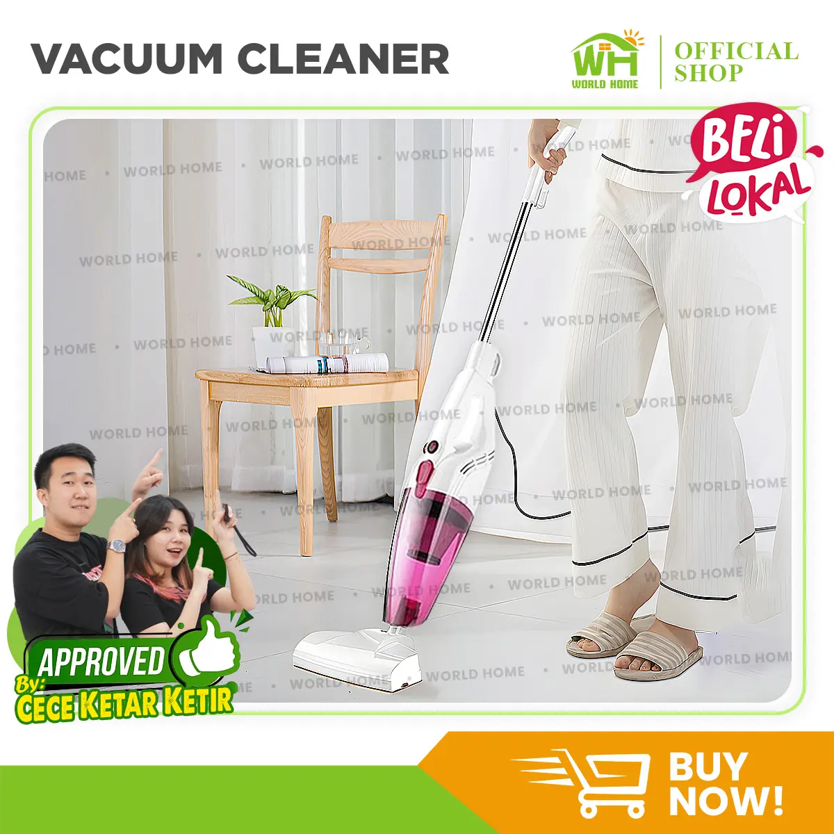 WHI X CECE KETAR KETIR - Vacuum Cleaner Penyedot Debu Vacum Pembersih Debu 2 in 1 Jingjing + Standing