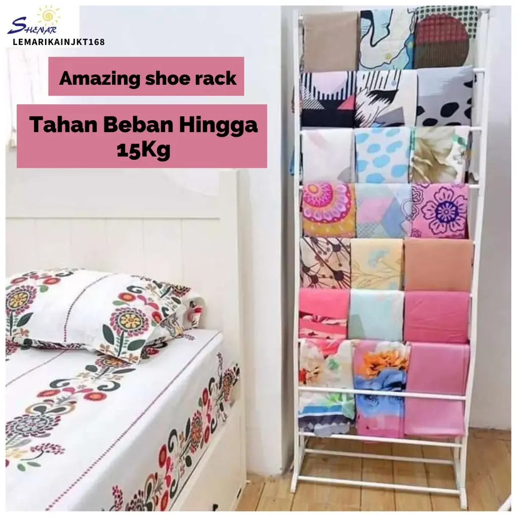 Shenar, Rak Amazing 2in1 / Rak amazing 10 tingkat Multifungsi / Rak hijab simple / Rak sandal / rak sepatu susun tanpa cover, Furniture