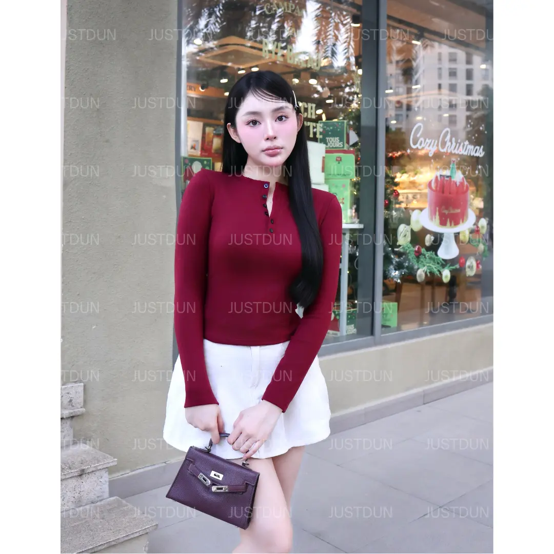 [ DEAL XẢ KHO ] Áo Thun Nữ Tay Dài Ôm Body JUSTDUN T66 - Chất Len Tăm Lông Thỏ, Co Giãn 4 Chiều, Giữ Ấm Mềm Mịn | BigBuy360 - bigbuy360.vn