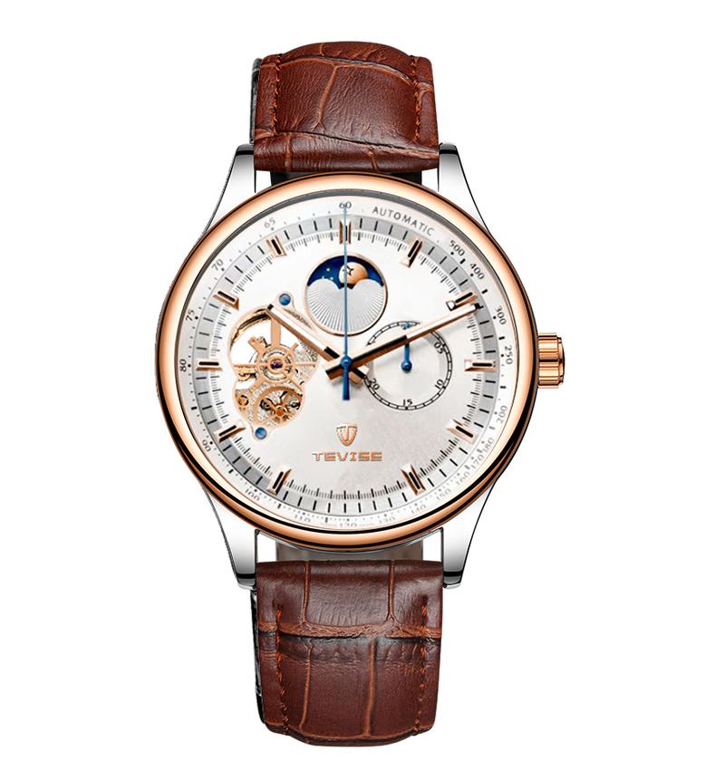 Product Introduction of 9827TEVISE New hollow flywheel men's fashion mechanical watch 5