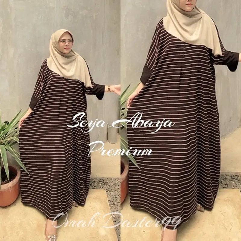 Kaftan SEYA  Abaya Premium Elegan Mewah Simple Daily daster kaftan LD 170 Jumbo Rayon 5