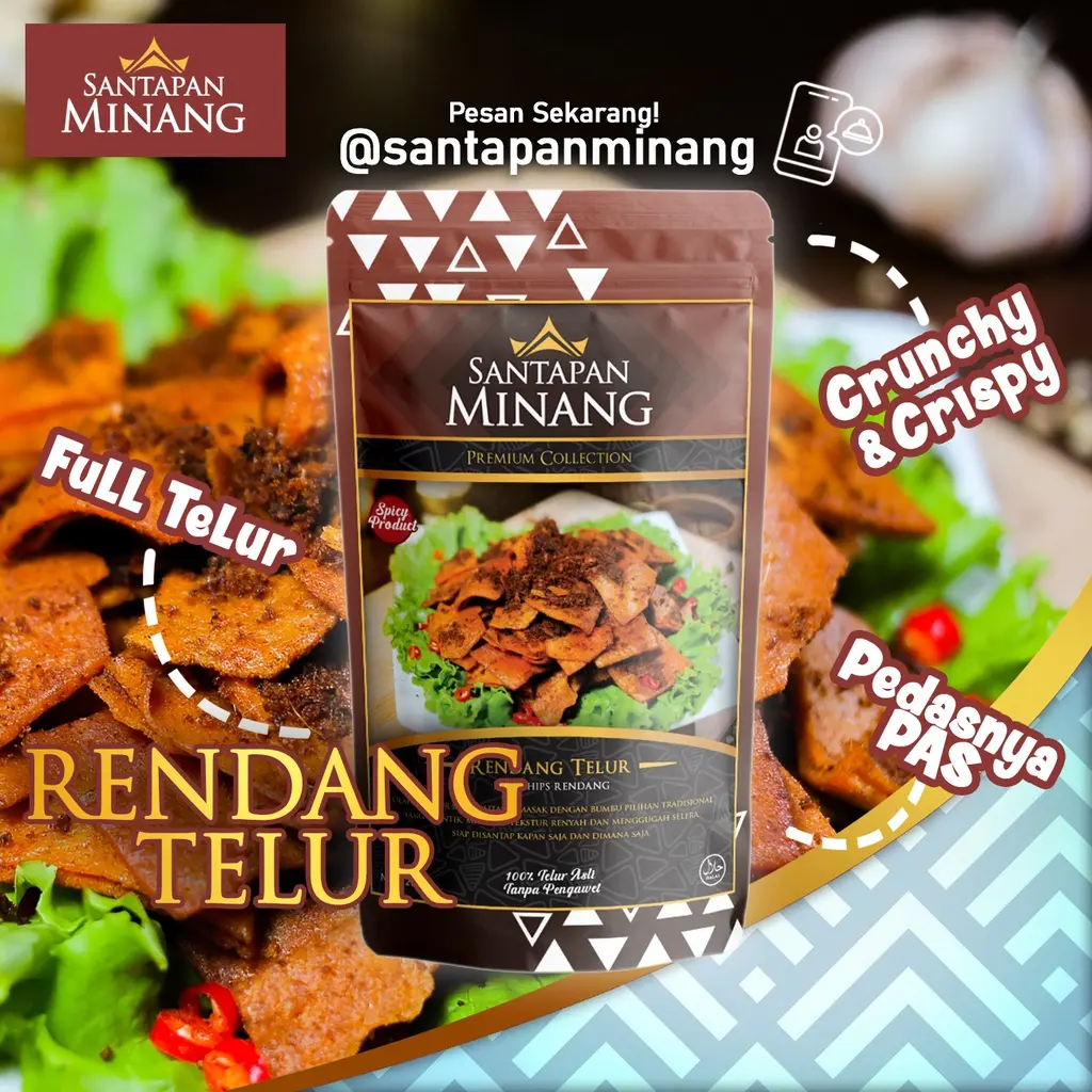 Santapan Minang Rendang Telur Kering Premium