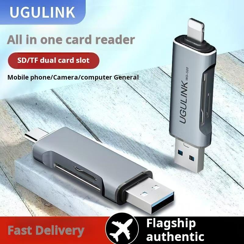 Bộ Chuyển Đổi OTG UGULINK 4 trong 1 Tương thích với Máy Ảnh SD Card MicroSD TF Card Đầu đọc thẻ nhớ Thích hợp cho máy tính xách tay và điện thoại Lựa chọn tốt nhất cho máy ảnh và camera giám sát ,đầu đọc thẻ nhớ máy ảnh cho iphone
