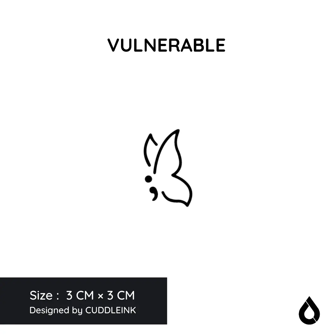 "Vulnerable" CUDDLEINK Matte Ink Temporary Tattoo