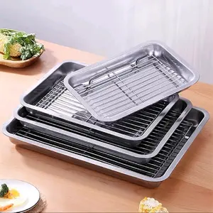 Wadah Cooling Rak & Nampan Stainless Steel Peniris Minyak/Pendingin Kue Kitchenware