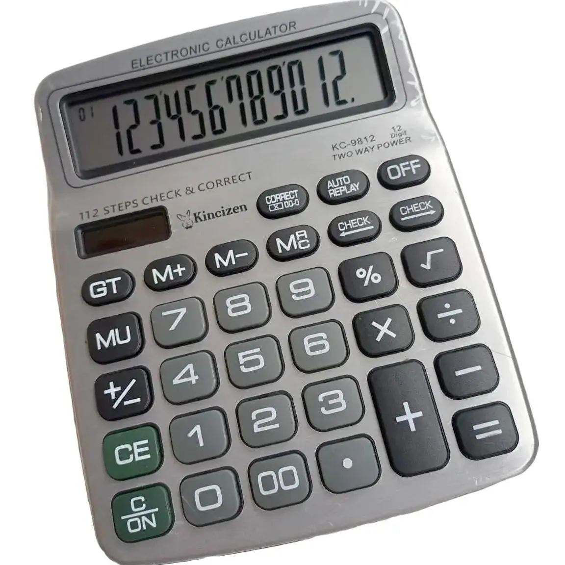 Kalkulator  9812 - 12 Digit - Check and Correct - Ukuran Besar - Tombol Gede - Layar Lebar
