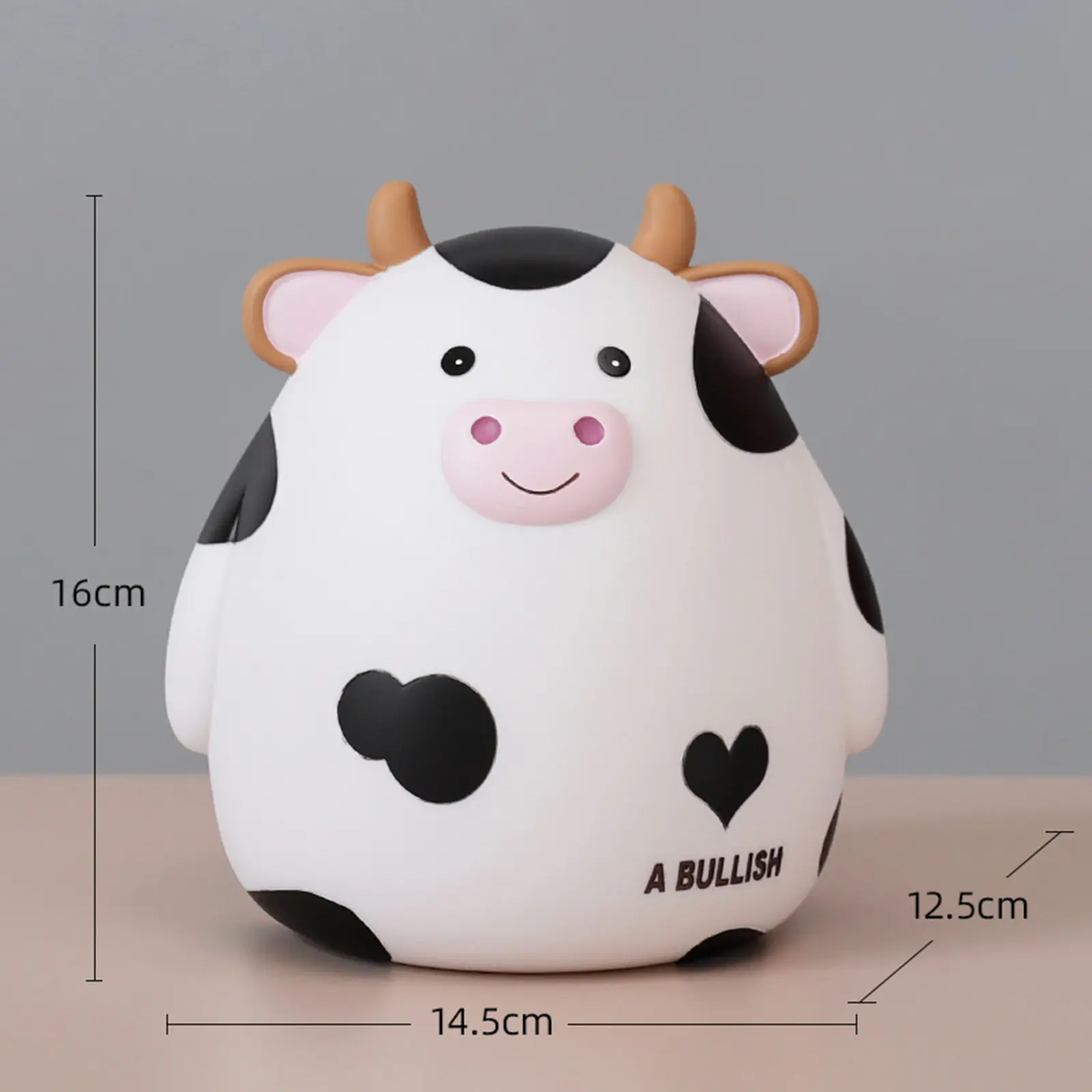 Piggy Bank Waterproof Cow Money Saving Box for Children Christmas Bedroom Cartoon Waterproof for Nursery Decor Birthday Christmas Gift Children Craft Cow Piggy Bank for Boys Girls