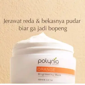 Polynia Share In Jar 10gr || Polynia - Orange Brightening Cream Mask || Hallal & BPOM. Hydrating Wajah Hitam Kusam Masker Mencerahkan Bopeng Memudarkan Merah Vitamin