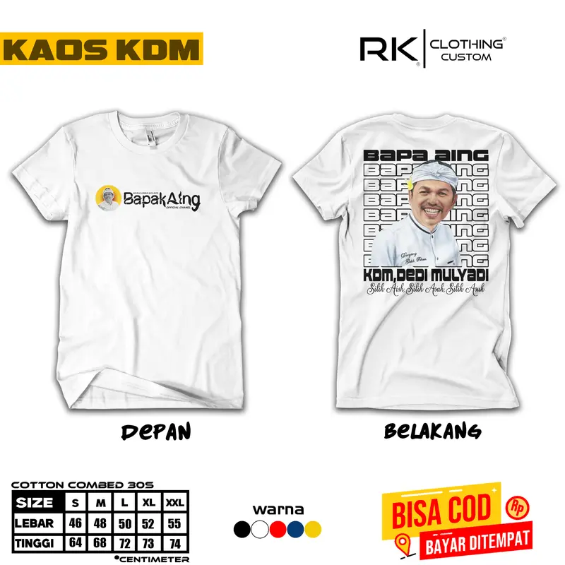 T-SHIRT KAOS DISTRO KDM KANG DEDI MULYADI BAPA AING LENGAN PENDEK | KAOS ORANG SUNDA | BAJU PRIA | BAYAR DI TEMPAT COD 0