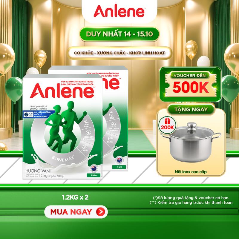 Combo 2 Sữa Bột Anlene Hương Vani 1.2Kg