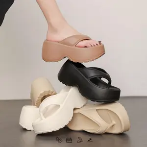 Sandal Wanita Wedges Jepit Korea EVA Karet Premium Empuk Ringan Anti-Slip Stylish Modern