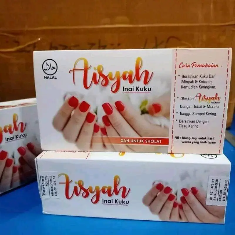 Inai Kuku Aisyah Isi 15 ml - Varian Maroon & Merah - Nail, Kering 8
