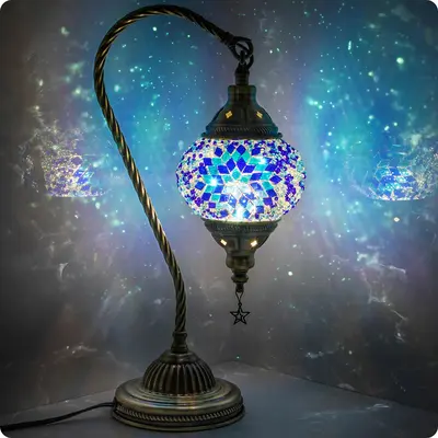 Turkish Moroccan Mosaic Boho deals Tear Drop Lamp, 19