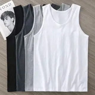 PAKET HEMAT 5 PCS SINGLET DEWASA PRIA KATUN SLIM VIT  Kaos Pria Putih Hitam Cowok Atasan pria Lembut Nyaman
