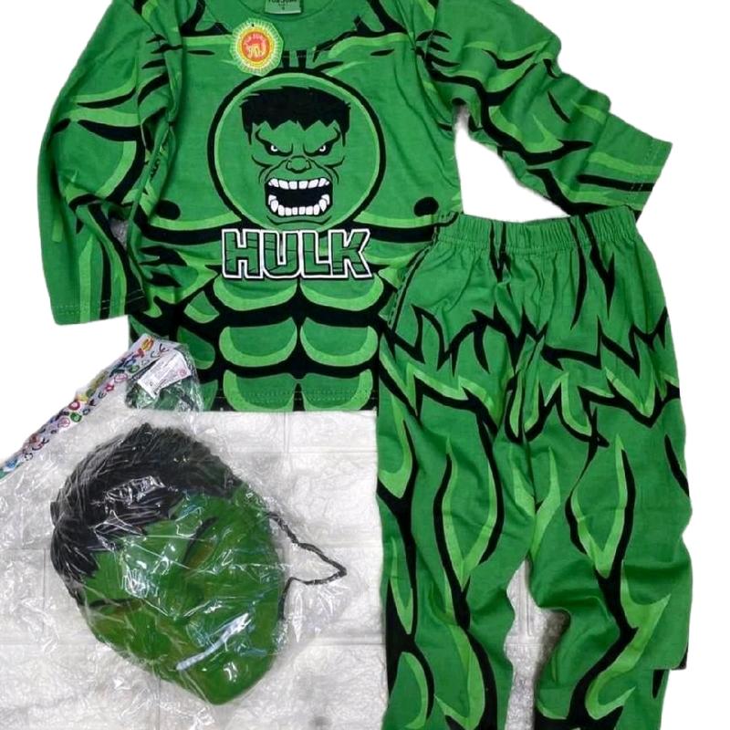 KAOS PANJANG ANAK HULK SETELAN PANJANG ANAK HULK BISA DITAMBAH TOPENG Fashion 0