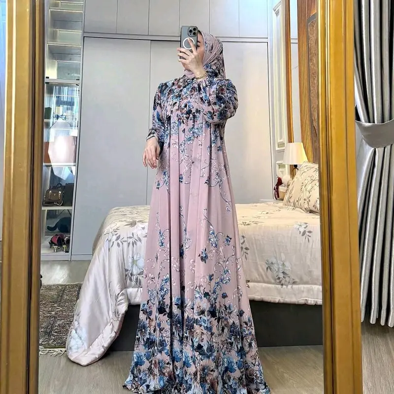 Gamis set hijab arsyila gamis wanita dress mewah busui friendly gamis elegan setelan hijab gamis wanita Panjang rayon Diamond gamis Motif Muslim Rayon Nyaman 6