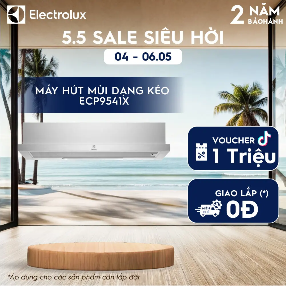 Máy hút mùi Electrolux dạng kéo UltimateTaste 300 90cm - ECP9541X - Bộ lọc 5 lớp