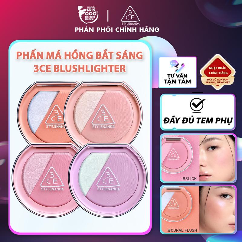 Phấn Má Hồng Trang Điểm Hỗ Trợ Bắt Sáng 3CE Blushlighter 9g