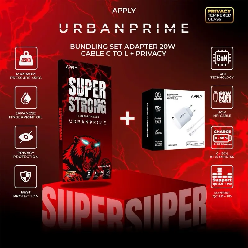 Bundling Set Adapter 20W Cable C to L + Privacy