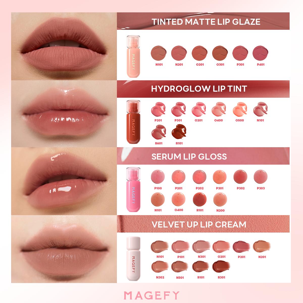 [Trending]  MAGEFY Hydro glow Dewy Tint Kissproof - Lip Gloss Glossy – Tahan Lama, Tidak Luntur, Ringan, Melembapkan & Tidak Lengket di Bibir