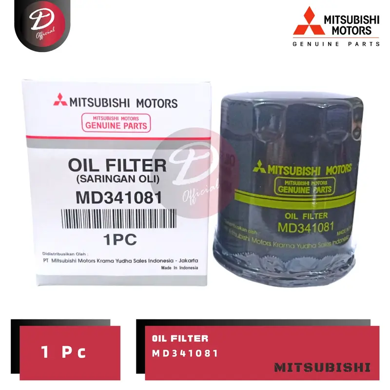 Oil Filter Saringan Filter Oli Mitsubishi Lancer Evo 3 Evo 4 Cedia Dangan Galant V6 Galant V6-24 Hiu Kuda Bensin Exceed Grandia Diamond Xpander Outlander Mirage T120ss L300 Bensin MD341081 Asli Original Mitsubishi 100% Genuine Parts MKSi KTB 0