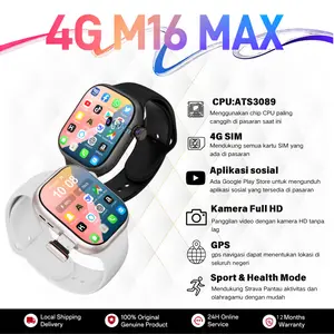 Jam Tangan Pintar DAA M16 4G & 5G| RAM 4 / 64GB| KARTU SIM| Bisa Nonton Youtube| Bisa Menonton TikTok| Wifi| PlayStore| Google Play| Gps NFC IP68 Waterproof  Detak Jantung Tekanan Darah wireless charging Dan Ganti Wallpapper Jam Tangan Couple
