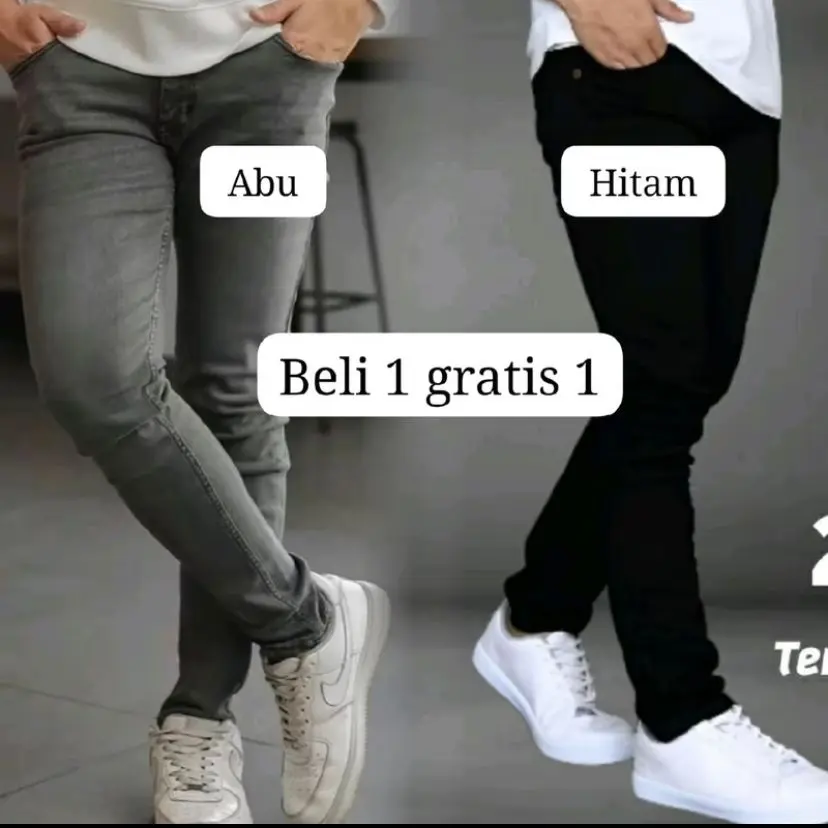 PROMO BELI 1 GRATIS 1 celana panjang jeans pria skinny slim softjeans