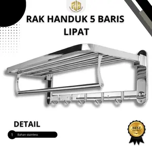 Rak Handuk 5 Baris Lipat / Gantungan Handuk Stainles