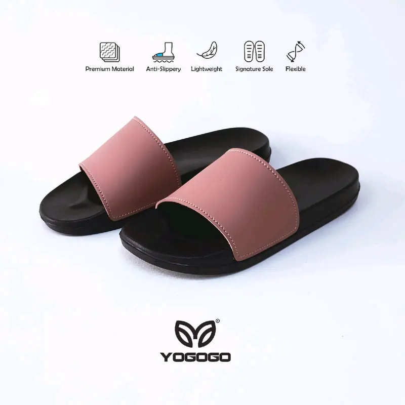 Sandal Slide Sendal Slop flip flop Pria Wanita Polos Flat 3