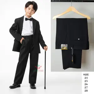 Samclass Celana Formal Anak Regulerfit Pinggang Gesper & Resleting Hitam Bahan Teflon Kuat Anti Kusut Size 24-28 Fashion untuk SD SMP SMA