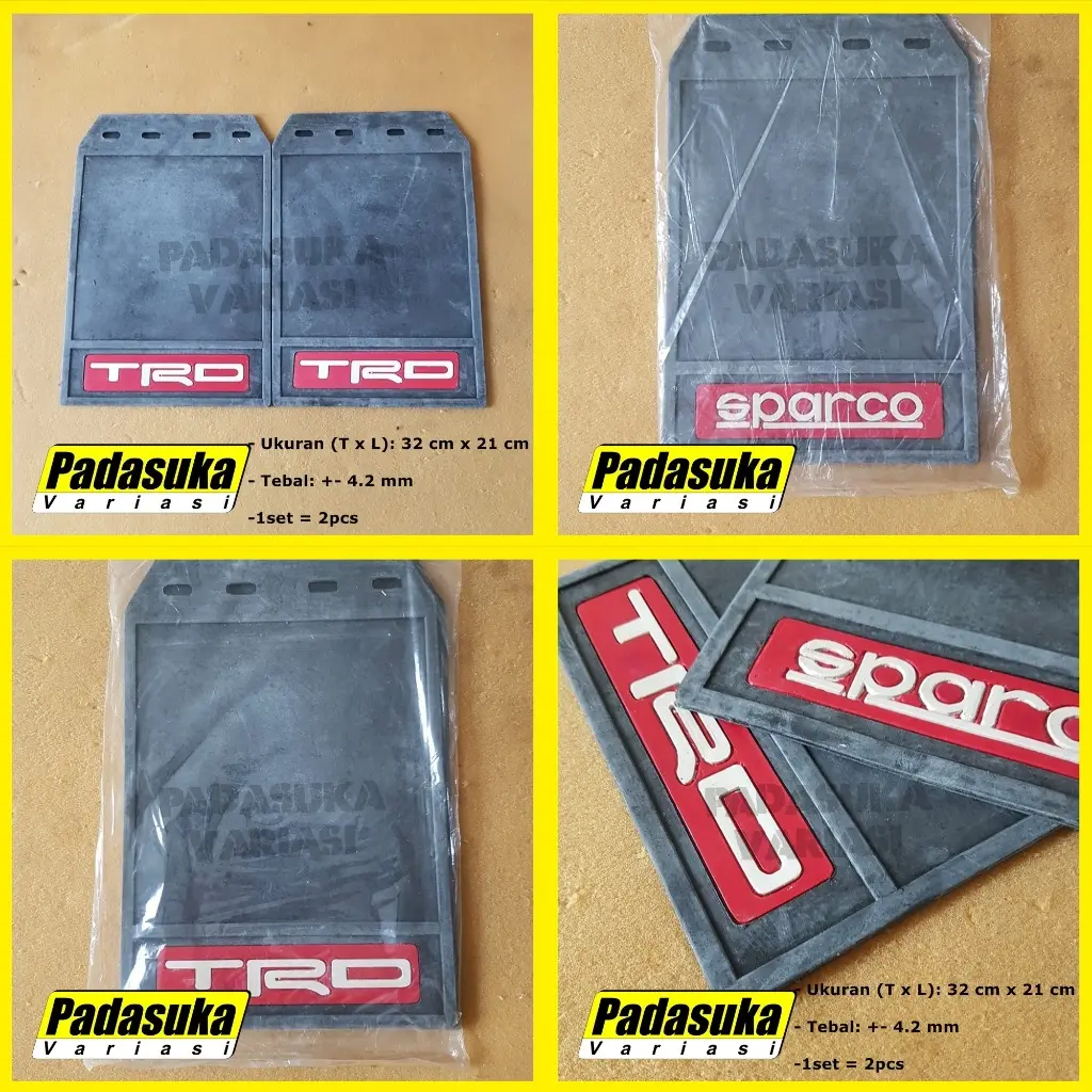 SEPASANG Mud Guard Universal TRD Sparco Karpet Lumpur Truk Avanza Calya Hitam