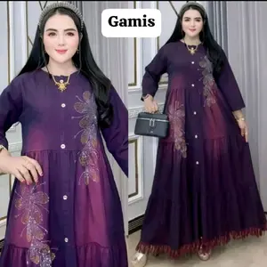 gamis standard jumbo Arin bervariasi semi jeans realpict adem ld 110-115 PB 140