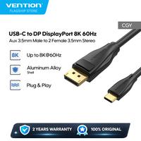 Gambar Vention Kabel USB Type C to DP DisplayPort 8K 60Hz UHD Converter PVC Cable - CGY - BLACK, 1M dari Vention By Andalan Kota Administrasi Jakarta Utara 1 Tokopedia