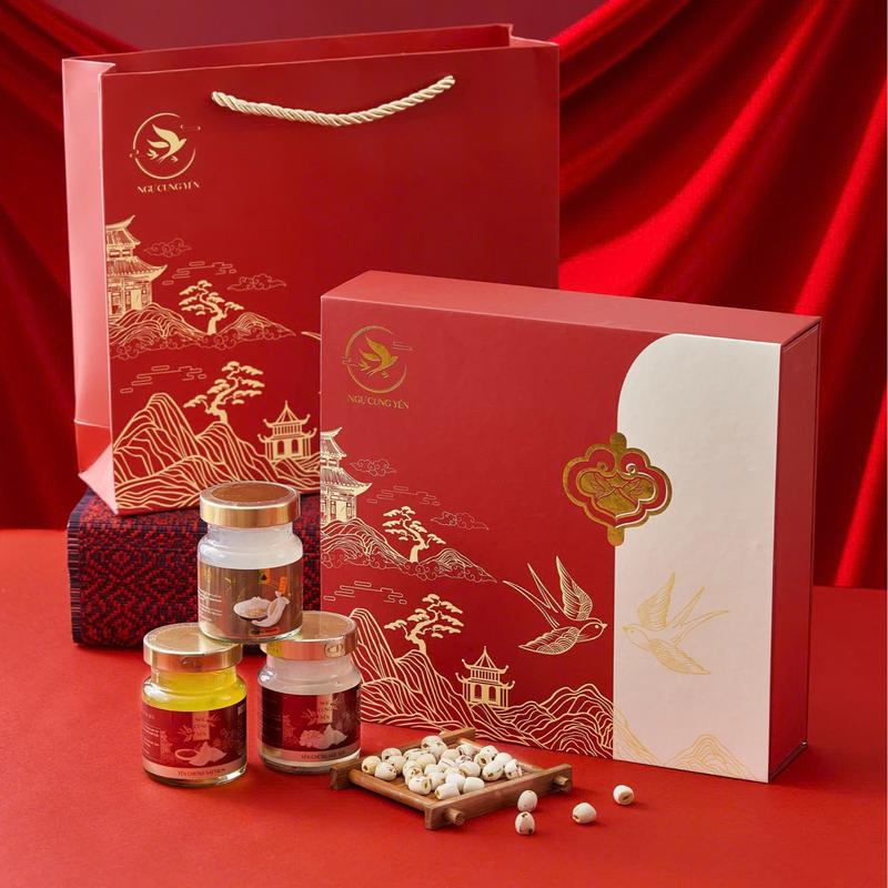 Combo 6 Hũ Yến Sào Chưng Sẵn Ngự Cung Yến - Quà Tặng Tết Cao Cấp, Qùa biếu sang trọng, Dành Cho Người Thân