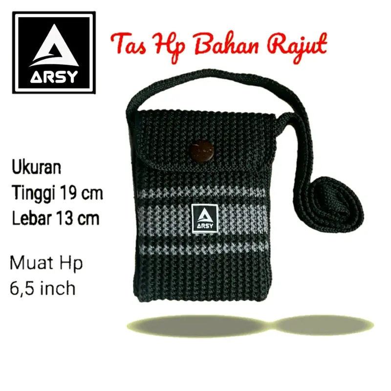 Tas hp rajut selempang wanita Anyaman 4