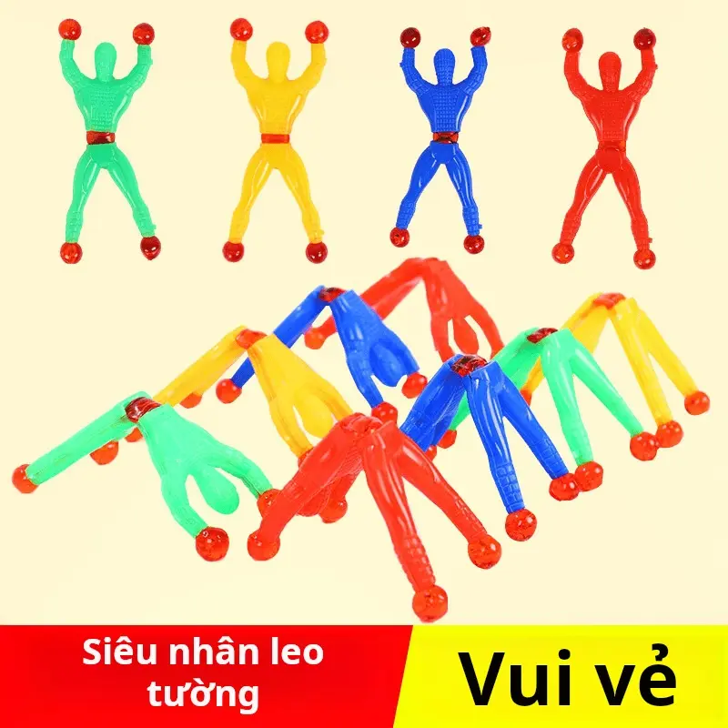 Người leo tường, Người leo tường, Người nhện, Nhỏ dính, Có thể dính vào tường, Lật và somersault, Người nhện, Dụng cụ giải nén vui nhộn cho trẻ em 0
