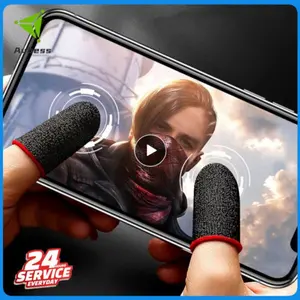 PRODUK TERBARU! Mobile Game Fingertip Gloves For PUBG Gamer Sweatproof Anti-slip Touch Screen Finger Sleeve Breathable Gaming Finger Cover Cot