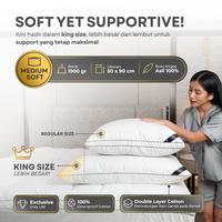 Gambar DDPillow Set 1 Bantal Jumbo + Guling Bulu Angsa Asli Hotel Bintang 5, Type King Riche (Medium Soft) - Bantal dari ddpillow Kota Administrasi Jakarta Barat 3 Tokopedia