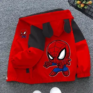 Jaket Anak Laki Laki Jaket Kombinasi Bergambar Spiderman Chibi