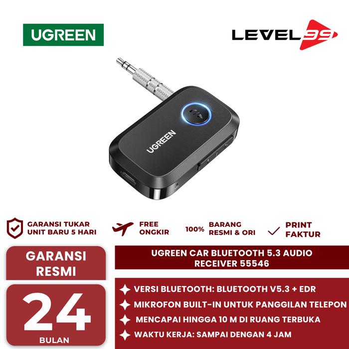 Gambar UGREEN Car Bluetooth 5.3 Audio Receiver With Audio & Mic - 55546 dari Level99Store Kota Surabaya Tokopedia