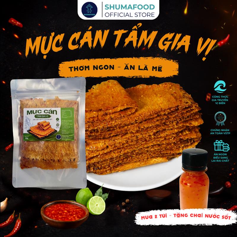 [KOC] Khô mực cán tẩm gia vị Shumafood túi zip – Đặc sản Nha Trang, cay ngọt đậm vị, snack ăn vặt dai ngon