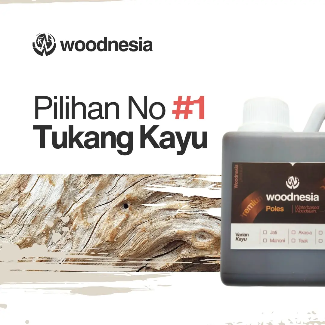 Poles Premium Woodnesia Pewarna Kayu Jati Mahoni 500gr Waterbase
