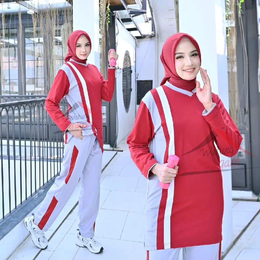 Baju Olahraga Setelan Muslimah Wanita Motif Terbaru