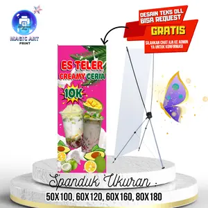 SPANDUK BANNER Es Teler Creamy Pink MMT Spanduk Custom 80x180