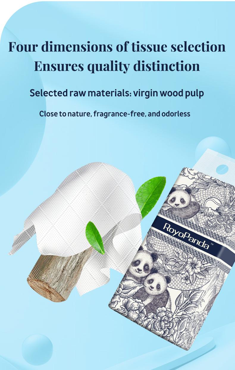 Product Introduction of [5 PCS]ROYO PANDA Tissue Hanging Tissue Soft Deluxe Tissue Facial Tissue Cheerful Tissue Comfortable Tissue Hanging Tisu 5000 Sheets 4 Lapis, 5 Pek 140*170mm, 1000 Helaian 11