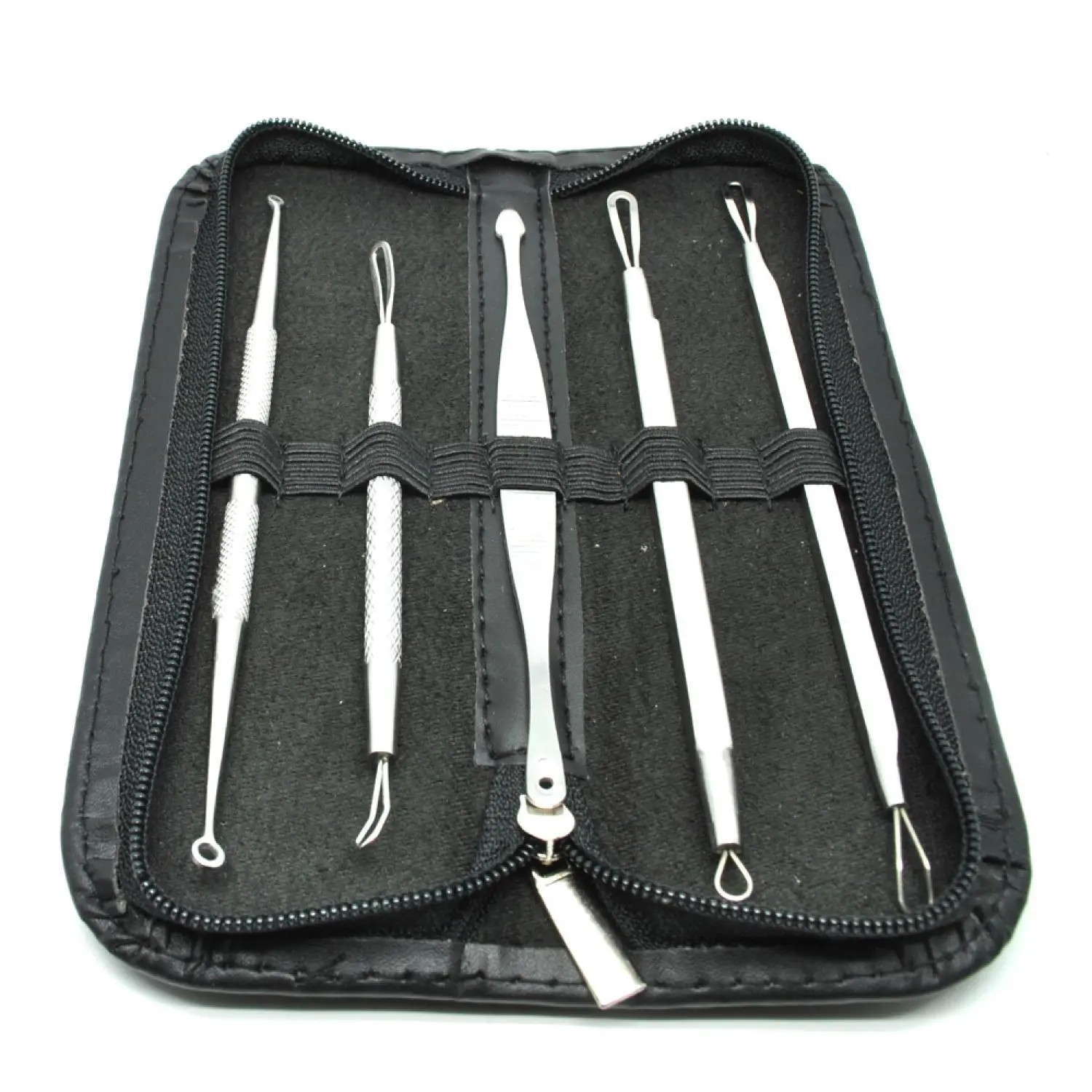 Alat Pembersih Pencabut Komedo Pencet Jerawat Perawatan Jerawat Face Care Stainless Steel Skin Acne Pimple Remover Kit 5 Pcs / Alat Pengangkat Komedo Dan Jerawat Alat Pemencet Jerawat