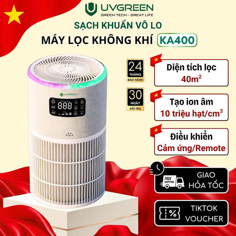 Máy Lọc Không Khí Hút Mùi Thú Cưng UVGREEN KA400 - Ion Âm Lọc Bụi Mịn - UVC LED Diệt Khuẩn Hiện Đại - Khử Mùi Phòng Ngủ - Thân Thiện Thú Cưng (Pet Friendly) - Tiết Kiệm Điện