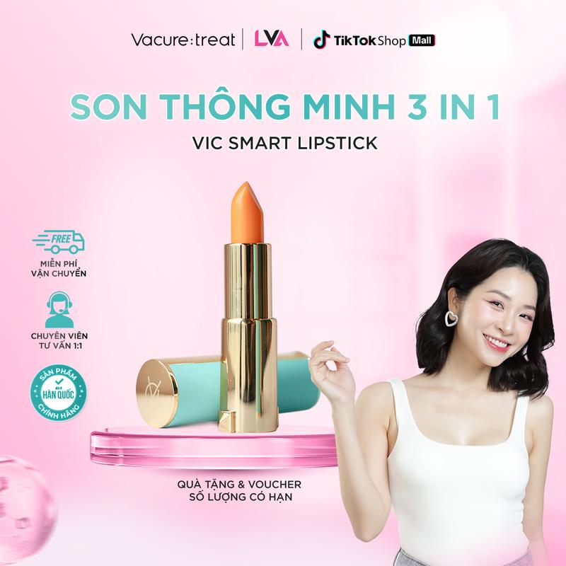 Son Thông Minh 3in1 Son Dưỡng Có Màu Giúp Đôi Môi Mềm Mại Giảm Thâm VIC SMART LIPSTICK 3g